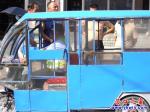 今早，營口警察開電三輪車